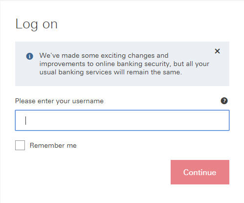 This image shows the HSBC online log on screen. The first prompts is a request to enter your username. 