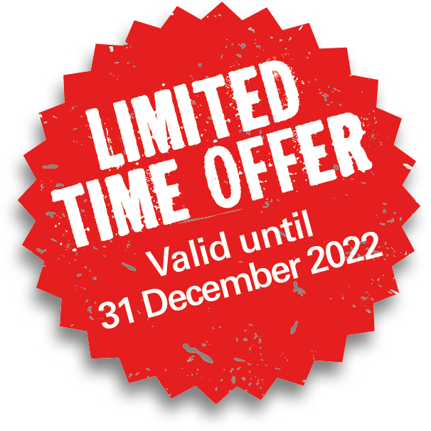 Limited time offer. Valid until 31 December 2022